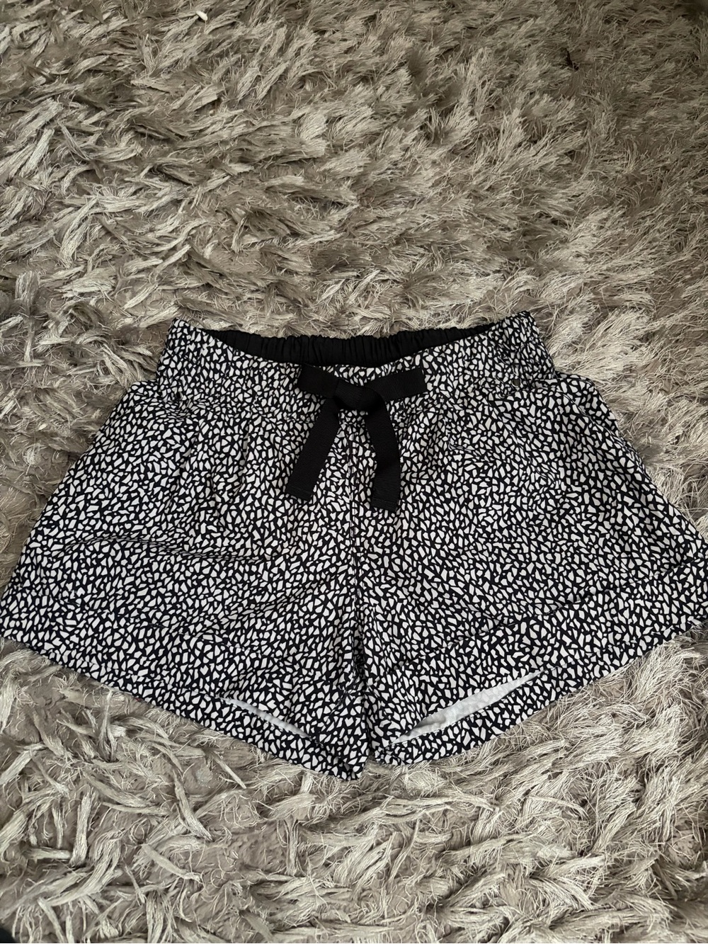 lululemon athletica Black & White Pebble Print Athletic Shorts